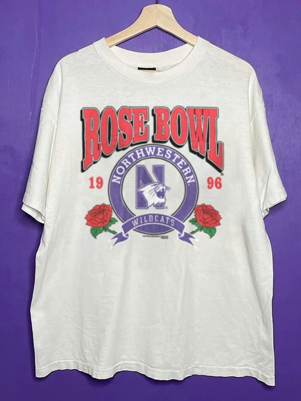 Vintage NCAA Northwestern Wildcats 1996 Rose Bowl Football Shirt tee